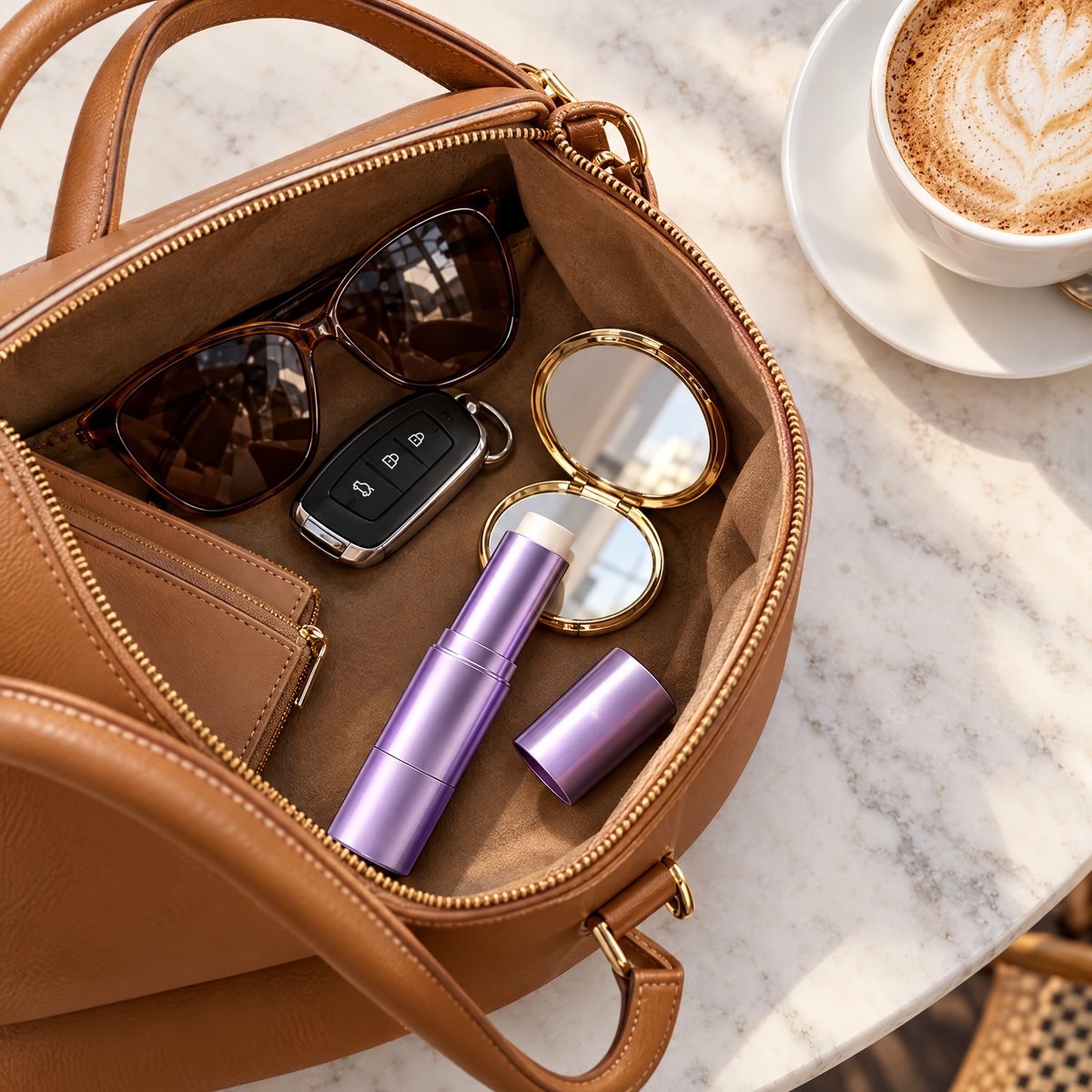 Foundation-Stick in der Handtasche