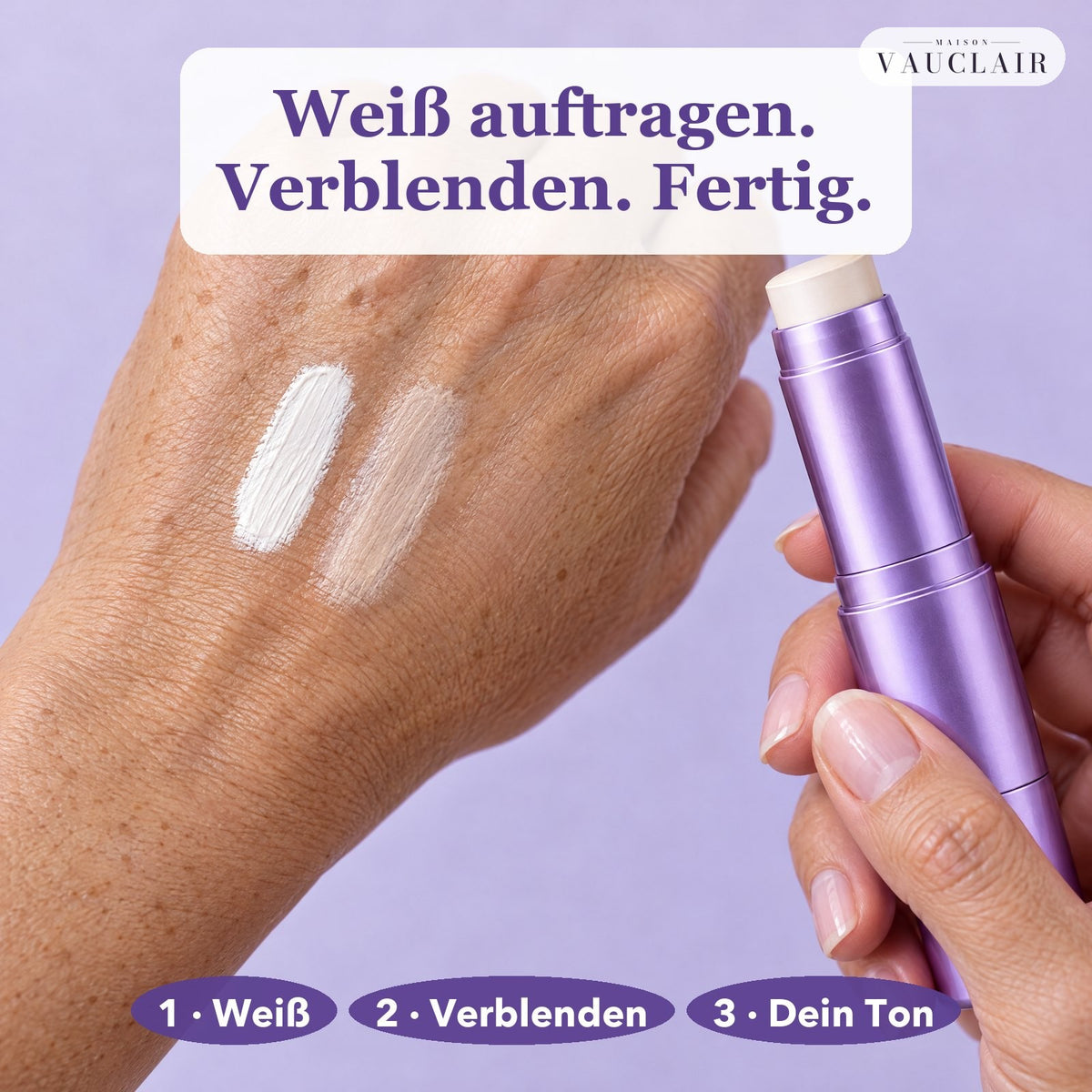 Weiß auftragen, verblenden, fertig